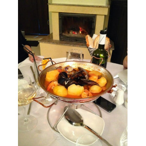 Cataplana din Cupru Ø27cm Vas Dublu Fructe de Mare si Porc 3-4 Persoane - Img 5