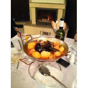 Cataplana din Cupru Ø30cm Vas Dublu Fructe de Mare si Porc 5-6 Persoane - Img 5