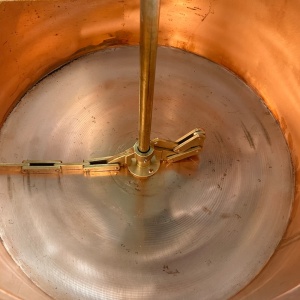 Cazan 60 litri cupru, magiun, zacusca, gem, basculant, cu focar pe lemne și amestecator electric - Img 5