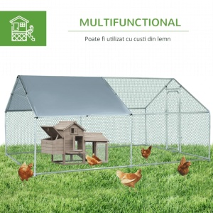 Cotet de gaini, pasari, pentru exterior 4 x 3 x 2 metri, otel galvanizat - Img 12