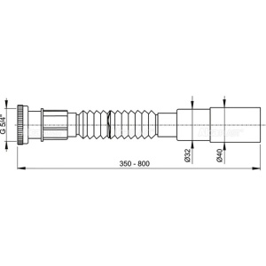 Racord flexibil scurgere 5/4 x 40/32, cu piulita din metal, A76 - Img 2