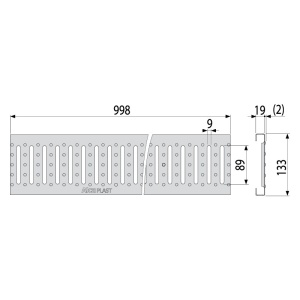 Rigola exterioara modulara cu gratar metalic 1m, Clasa 1500 kg, Alca - Img 2