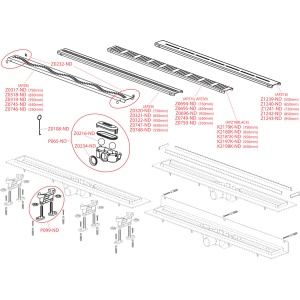 Rigola pentru baie, duş APZ10 Simple, cu margine pentru grătar perforat, alcadrain - Img 2