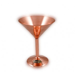 Set 2 Cupe Martini din Cupru Solid pentru Cocktailuri si Sampanie - Img 5