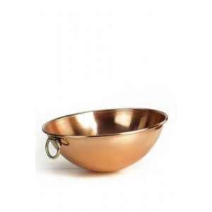 Bol de mixare din cupru Ø24 cm cu toarta din bronz pentru bucătărie - Img 2