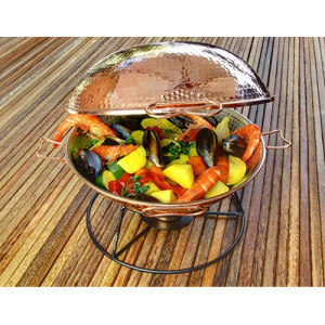 Cataplana Cupru Ø24cm Vas Dublu Fructe de Mare si Porc 2-3 Persoane - Img 2