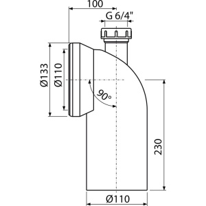 Cot WC cu legătură maşina de spălat DN40 – conector 90° - Img 2