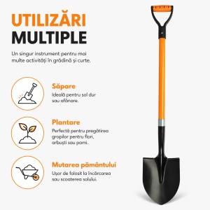 Lopata premium varf ascutit maner fibra sticla