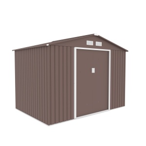 Magazie metalica pentru grădină maro 1 277 x 195 x 203 cm