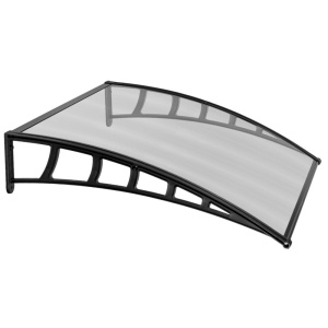 Marchiza copertina policarbonat 150x120 cm, placi transparente, suporturi negre - Img 6