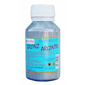 Bronz Argintiu 100 ml, vopsea metalizata lucioasa pentru sobe si cazane