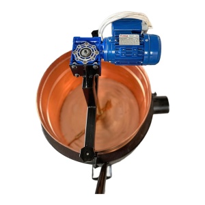 Cazan 100 litri cupru, magiun, zacusca, gem, basculant, cu focar pe lemne și amestecator electric - Img 6