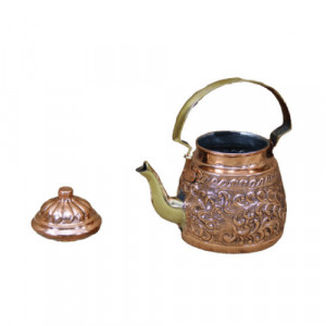 Ceainic Traditional din Cupru Gravat Manual 1 L - Img 3
