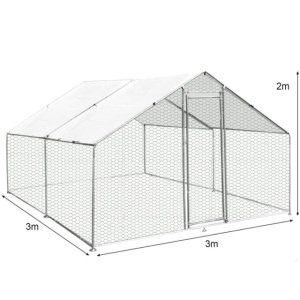 Cotet de gaini, pasari, pentru exterior 3x 3 x 2 metri, otel galvanizat - Img 9