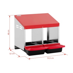 Cuibar pentru gaini, din otel galvanizat – 2 compartimente, cu tavita colectare oua - Img 6