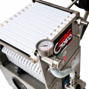 Filtru inox vin cu 20 placi filtrante 20x20 cm, pompa inox si manometru | Grifo FCP20 - Img 5