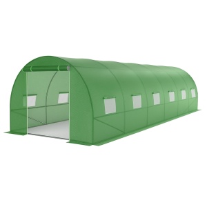 Sera tip tunel pentru gradina 3x6x2 m, cadru metalic galvanizat, 12 ferestre si folie PE verde