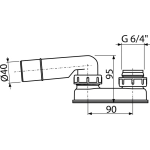 Sifon cadă A53-DN40 alcadrain - Img 2