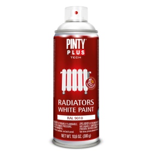 Spray vopsea alba lucios pentru radiatoare Pintyplus 400 ml, uscare rapida, 90°C