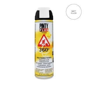 Spray vopsea marcaj fluorescent Pintyplus T101 Alb 500 ml, interior/exterior, supapa 360°
