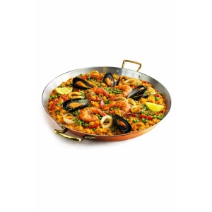 Tigaie Cupru, Manere din Bronz, Ø32cm "Paella, Pizza, Clatite, Omleta"