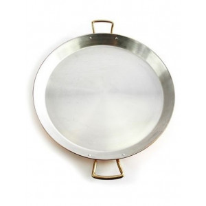 Tigaie Cupru Ø24cm cu Manere din Bronz pentru Paella Pizza si Clatite - Img 3