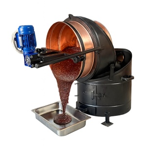 Cazan 100 litri cupru, magiun, zacusca, gem, basculant, cu focar pe lemne și amestecator electric - Img 3