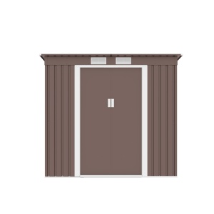 Magazie metalica pentru grădină maro 2 201 x 121 x 176 cm