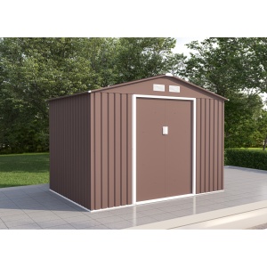 Magazie metalica pentru grădină maro 7 277 x 195 x 203 cm