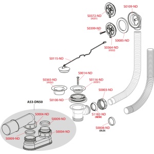 Ventil cadă cu preaplin, cromat A501 alcadrain - Img 3