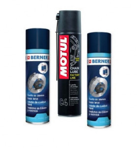 Kit Curatare Lant Spray lant Motul Factory Line C4 + Spray curatre Berner