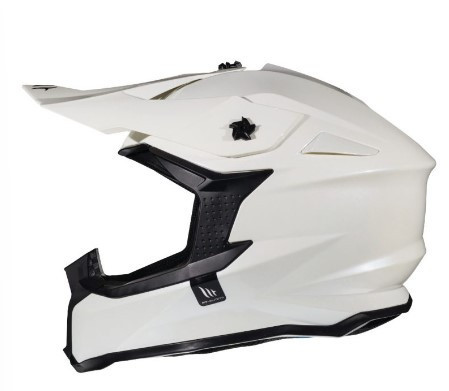 Casca off road MT Falcon solid A0 alb lucios