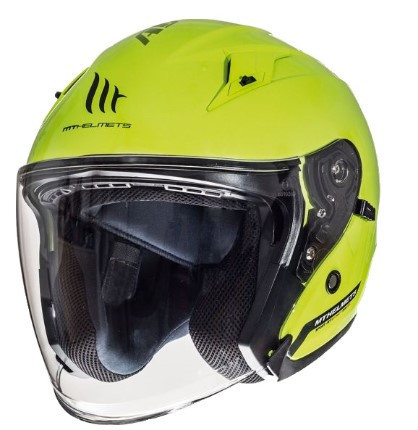 Casca open face motociclete MT Avenue SV galben fluor lucios