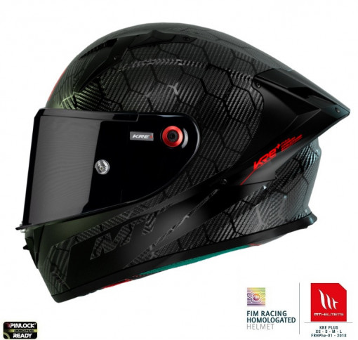 Casca integrala MT KRE+ Carbon negru A11 negru lucios – 100% carbon