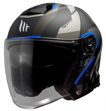 Casca open face MT Thunder III SV Jet Bow A7 albastru mat
