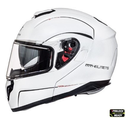 Casca integrala modulabila motociclete MT Atom SV alb lucios