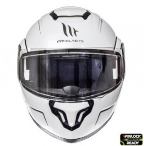 Casca integrala modulabila motociclete MT Atom SV alb lucios - Img 2