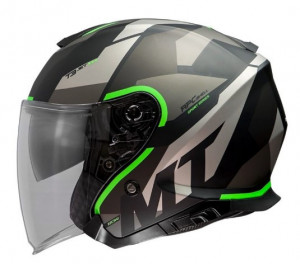 Casca open face MT Thunder III SV Jet Bow A6 verde fluor mat - Img 2