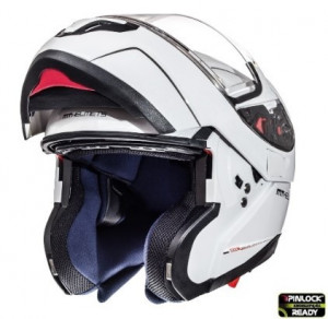 Casca integrala modulabila motociclete MT Atom SV alb lucios - Img 4