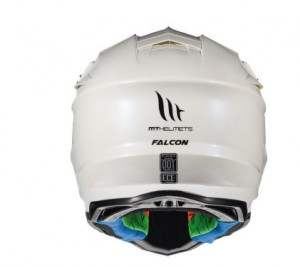 Casca off road MT Falcon solid A0 alb lucios - Img 3