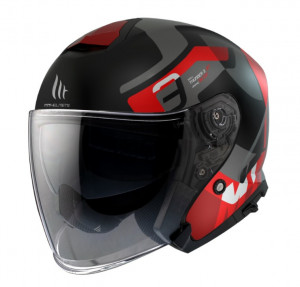 Casca open face MT Thunder III SV Jet Silton B5 rosu mat - Img 2