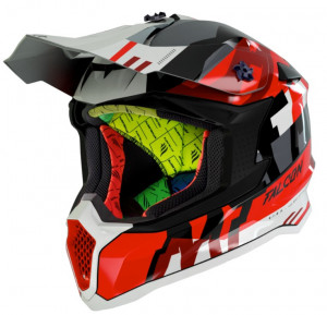 Casca off road MT Falcon Arya A5 rosu lucios - Img 2