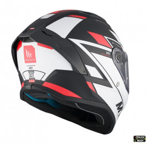 Casca integrala MT Stinger 2 Zivze B5 negru/alb/rosu mat - Img 4