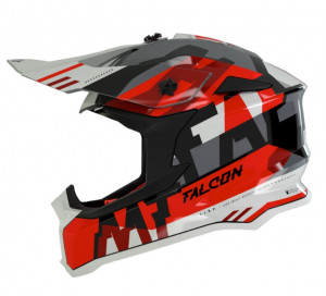Casca off road MT Falcon Arya A5 rosu lucios - Img 1