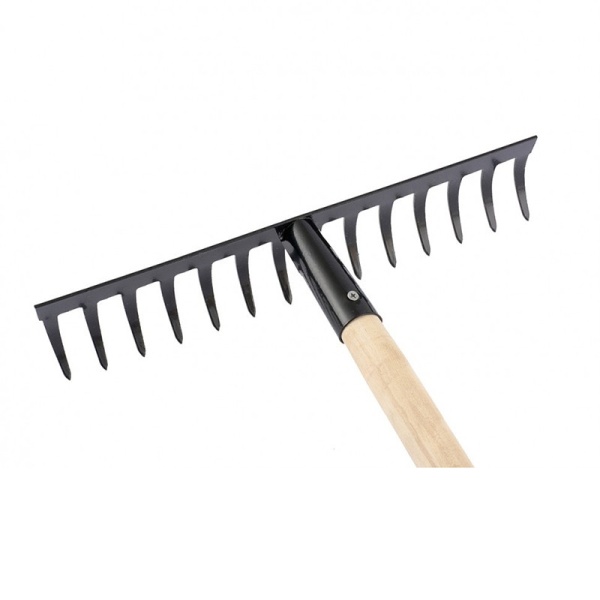 Greblă pentru frunze cu mâner din lemn 360 mm 14 dinți drepți Sibrtech