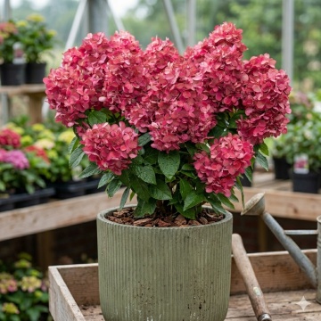 Хортензия paniculata Bonfire (Hydrangea paniculata) в градинска композиция – хортензия от RAZSADI.online
