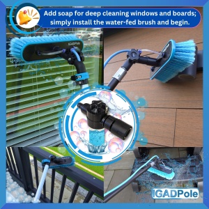IGADPole 5m Washing Kit: Water-fed Brush, Soap Dispenser and hose tap - Img 3