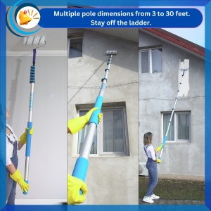 IGADPole Kit with 3.6m Extendable Telescopic Rod – Microfiber Cleaning Pole for High Ceilings, Ceiling Fans, Windows, and Spiderwebs - Img 4