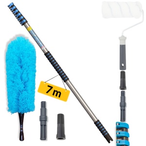 IGADPole 7m Staubwedel-Set – Ausziehbare Teleskop-Reinigungsstange mit Mikrofaser-Staubwedel für hohe Decken, Deckenventilatoren, Fenster und Spinnweben