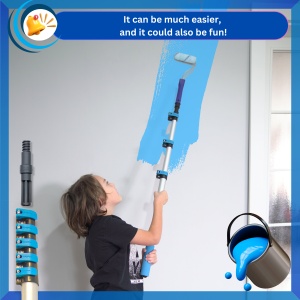 Kit IGADPole con asta telescopica estensibile fino a 9m – asta per pulizia in microfibra per soffitti alti, ventilatori da soffitto, finestre e ragnatele - Img 5